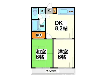 モアクレスト菊野台(2LDK/5階)の間取り写真