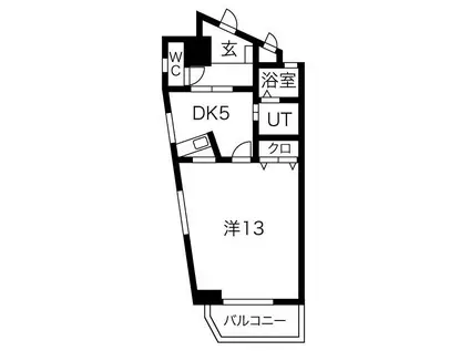 リバティー有松(1DK/2階)の間取り写真