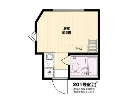 シャトー富士見台(ワンルーム/2階)の間取り写真