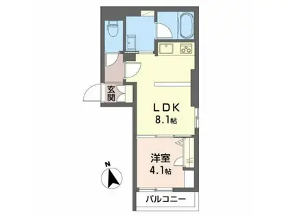 シャーメゾン桜田(1LDK/1階)の間取り写真