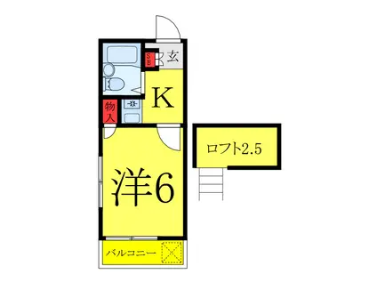 ファストハウス(1K/2階)の間取り写真