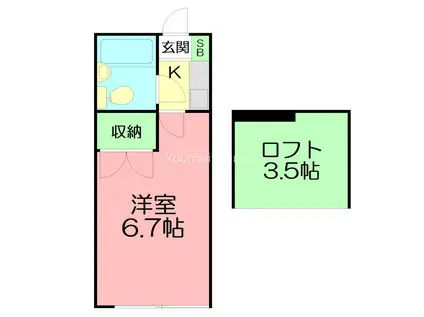 サニ-サイド三田南 B(1K/1階)の間取り写真