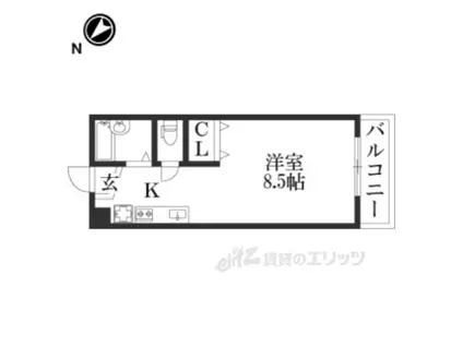加賀山コーポ8(ワンルーム/2階)の間取り写真