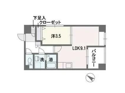 フェイスカミーユ(1LDK/5階)の間取り写真