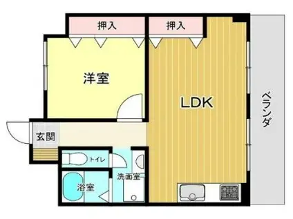 HK81ビル(1LDK/3階)の間取り写真