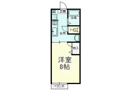 カサデ新田(1K/1階)の間取り写真