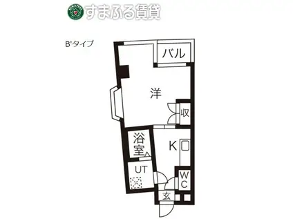 カーサヨサミ(1K/3階)の間取り写真
