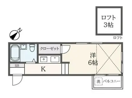 ソレイユコート横浜II(ワンルーム/2階)の間取り写真
