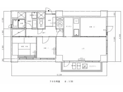 柳橋リバーサイドマンション(3LDK/7階)の間取り写真