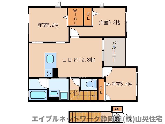 FEATHER・SQUQARE・ノース(3LDK/2階)の間取り写真