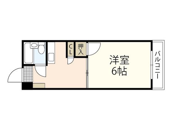 長谷川ビル(1DK/3階)の間取り写真