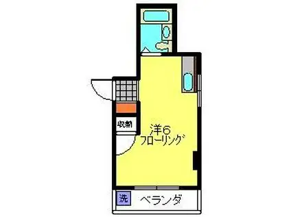 住吉パレス(ワンルーム/1階)の間取り写真