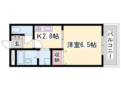 JUNO(1K/1階)の間取り写真