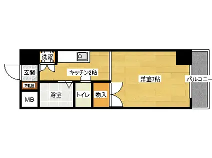 ルミネ東白島(1K/2階)の間取り写真