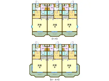 ヴィブレMAKI II(1K/3階)の間取り写真