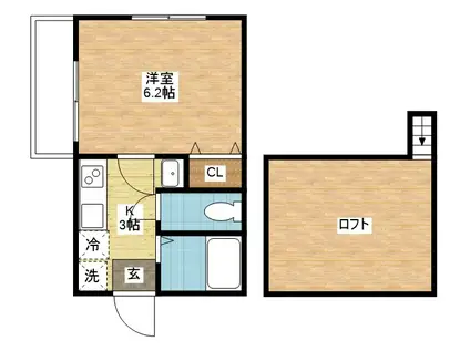 SIGNPOST泉(1K/1階)の間取り写真