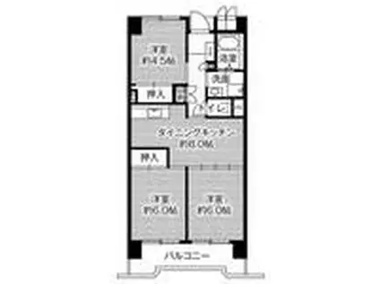 ビレッジハウス笠寺タワー(3DK/1階)の間取り写真