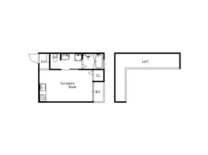 スムーノ垂水山手(1SK/1階)の間取り写真