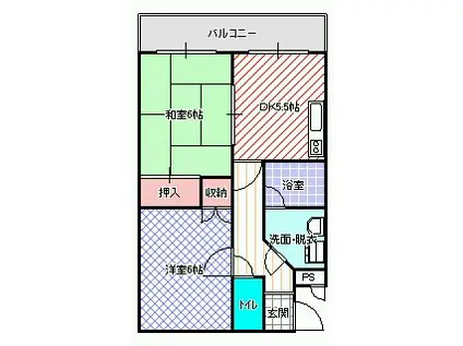 レスターテIV(2DK/1階)の間取り写真