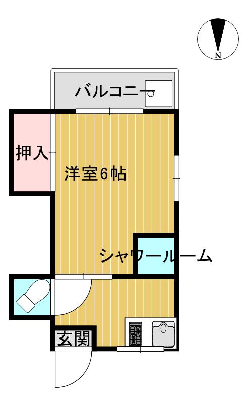 第1ゆき荘(1K/1階)の間取り写真