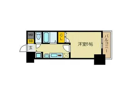 プレサンス名古屋STATIONビーフレックス(1K/12階)の間取り写真