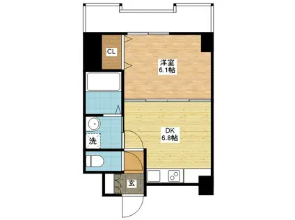 イ・メゾン麹屋(1DK/6階)の間取り写真