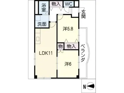 クレベール(2LDK/2階)の間取り写真
