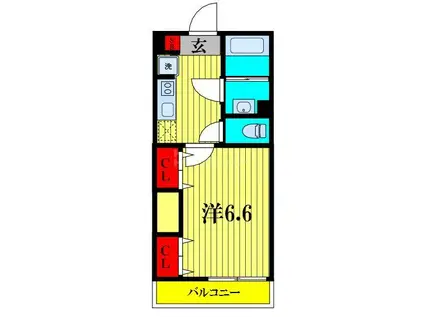 マリンパレス津田沼(1K/1階)の間取り写真