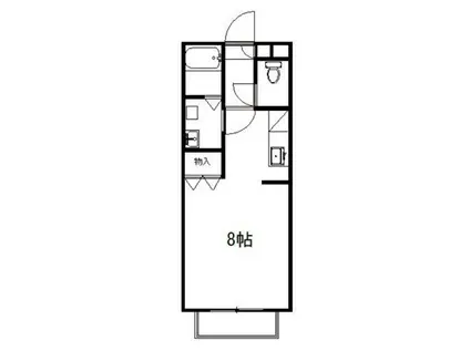 ヴィータ・ディステッサ(ワンルーム/1階)の間取り写真