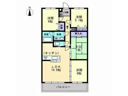 メゾンドール(4LDK/2階)の間取り写真