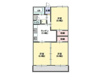 サンドエル(3DK/2階)の間取り写真