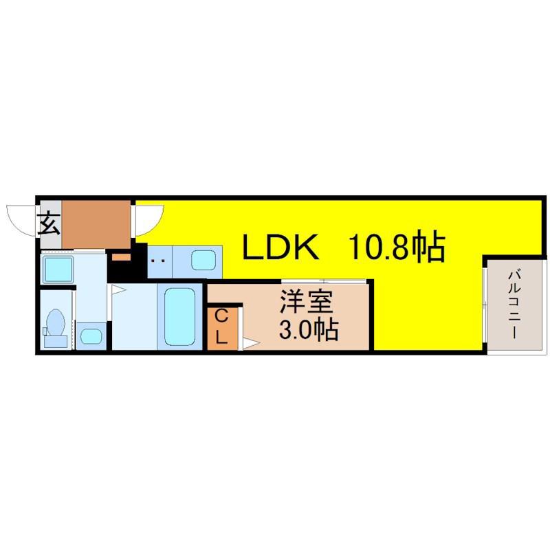 JACK ODAKAV(1LDK/1階)の間取り写真