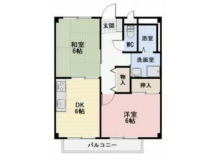 SURPLUSリーベI(2DK/2階)の間取り写真