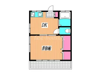 鎌田ハイツ(1DK/2階)の間取り写真