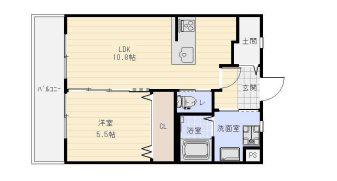 GRANDALE(1LDK/3階)の間取り写真