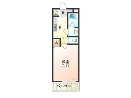 セルバ住之江(1K/1階)の間取り写真