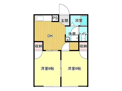 コーポライン(2DK/1階)の間取り写真