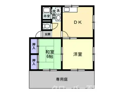 ソルトフィールドN・M B(2DK/1階)の間取り写真