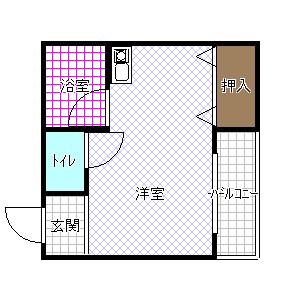 オランジーナパーク(ワンルーム/2階)の間取り写真