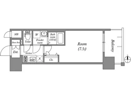 ファーストフィオーレ長田グランディール(1K/7階)の間取り写真