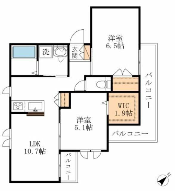 PREZIO BELLAZZO プレジオベラッツォ(2SLDK/3階)の間取り写真