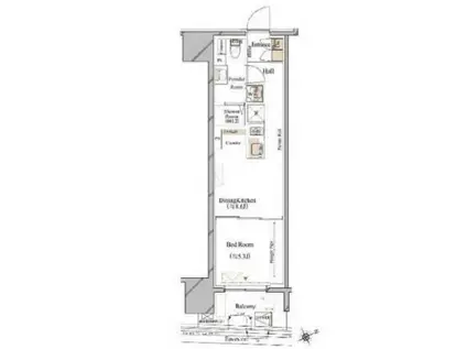 ブランシエスタ浅草蔵前(1LDK/6階)の間取り写真