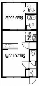 LAG TIME(1LDK/1階)の間取り写真
