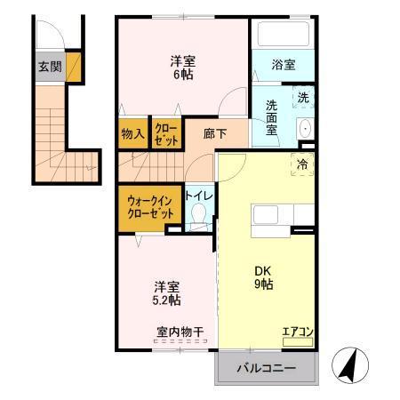 ELAN(2DK/2階)の間取り写真