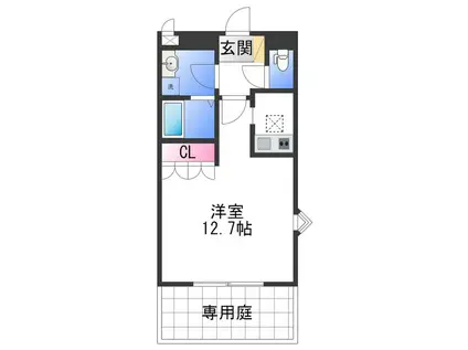 アクアマリンK(1K/1階)の間取り写真