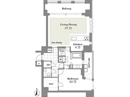 THE CONOE 三田綱町(1LDK/5階)の間取り写真