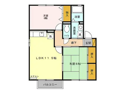 ラ・ルーン(2LDK/2階)の間取り写真