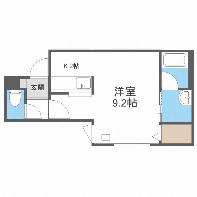 オハナS6W10(1K/5階)の間取り写真