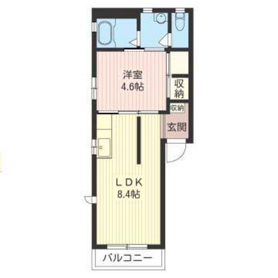 サンスクエア(1LDK/2階)の間取り写真