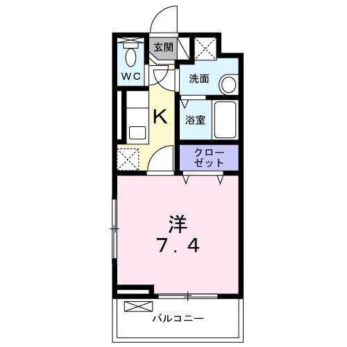 ブレイブ・ブロッサム(1K/3階)の間取り写真